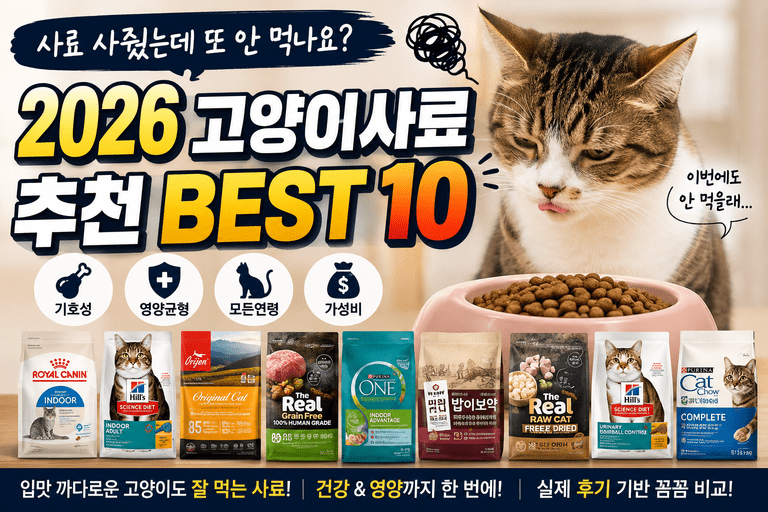 사료 사줬는데 또 안 먹나요? 2026 고양이사료 추천 BEST 10