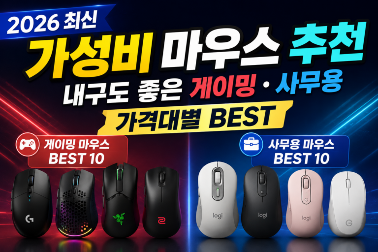 2026 최신 가성비 마우스 추천 내구도 좋은 게이밍 사무용 가격대별 BEST