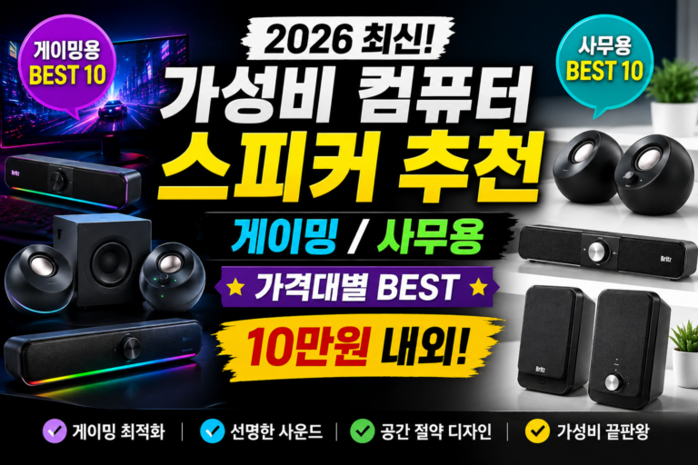 2026 최신 가성비 컴퓨터 스피커 추천 게이밍 사무용 가격대별 BEST