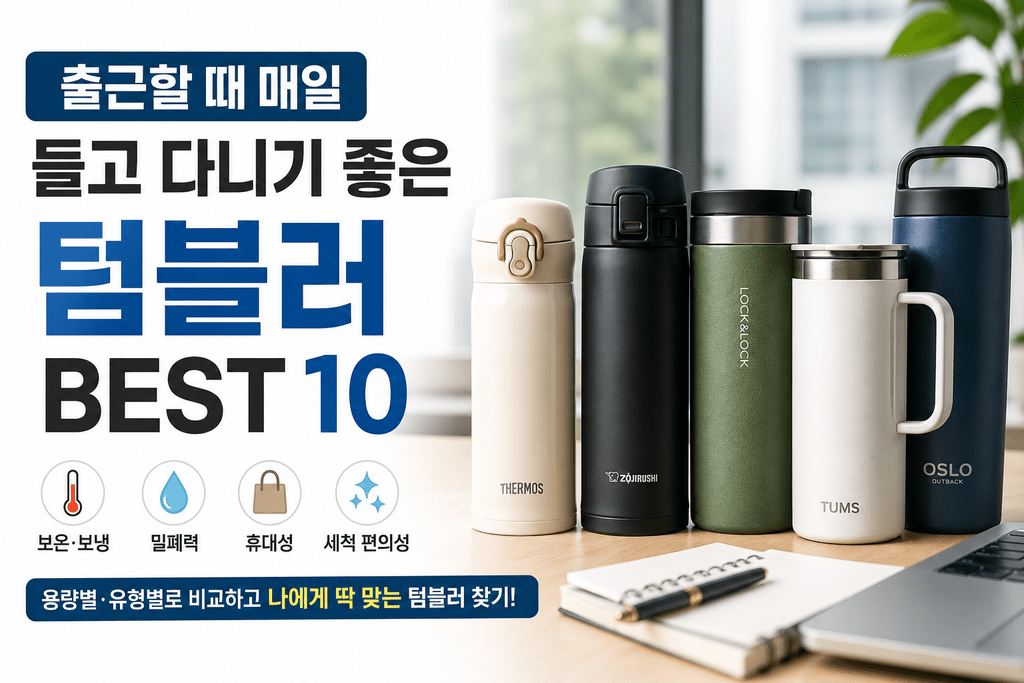 출근할 때 매일 들고 다니기 좋은 텀블러 BEST 10 제품 이미지