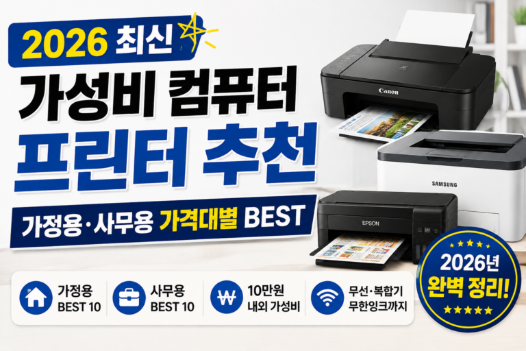 2026 최신 가성비 컴퓨터 프린터 추천 가정용 사무용 가격대별 BEST