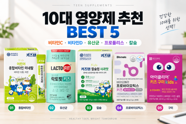 청소년 영양제, 성장기라고 아무거나 고를 수는 없죠! 10대 영양제 추천 BEST 5｜비타민·유산균·칼슘 비교