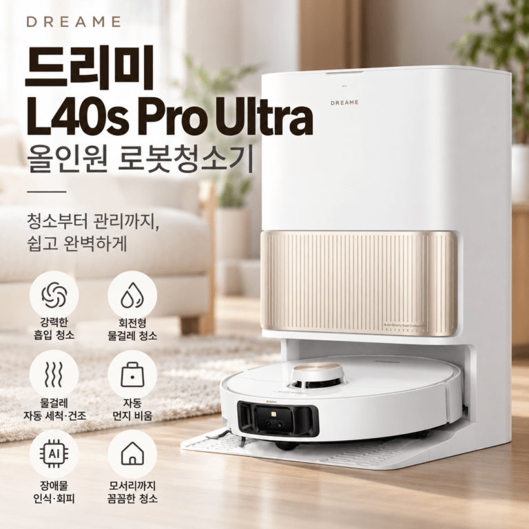 드리미 L40s Pro Ultra 올인원 자동세척 물걸레 로봇청소기