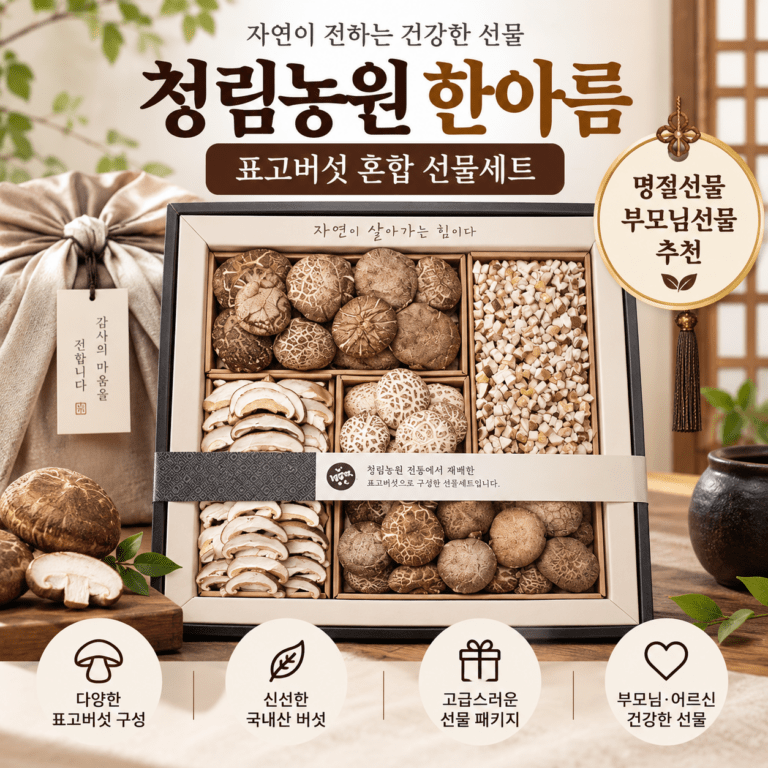 청림농원 한아름 표고버섯 혼합 선물세트 430g 부모님 명절 버섯 선물세트