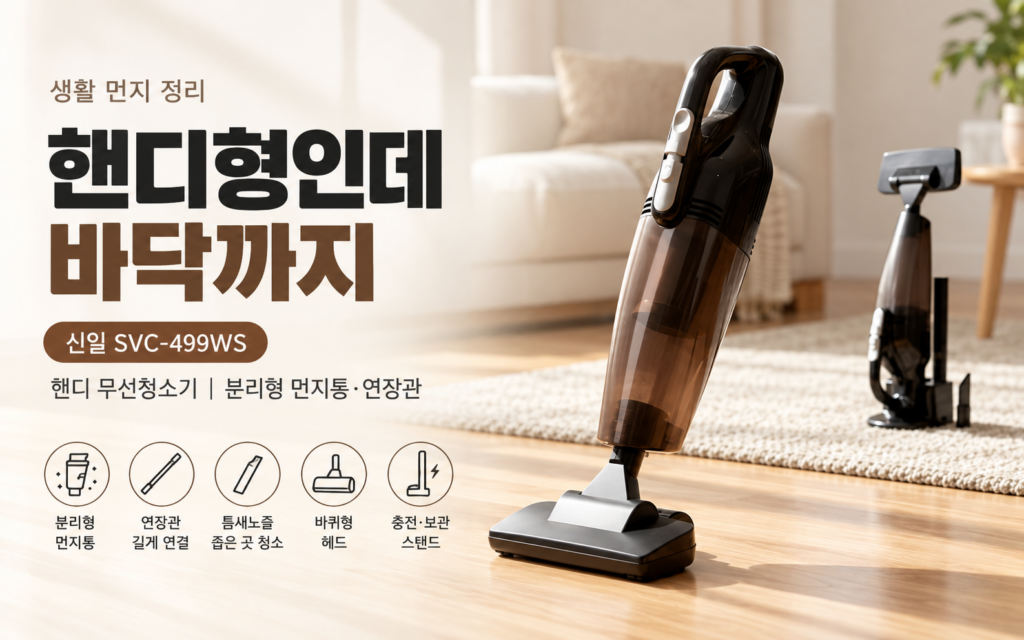 무선 핸디 무선청소기 추천｜신일 SVC-499WS 스펙·장단점 (2026) 제품 이미지