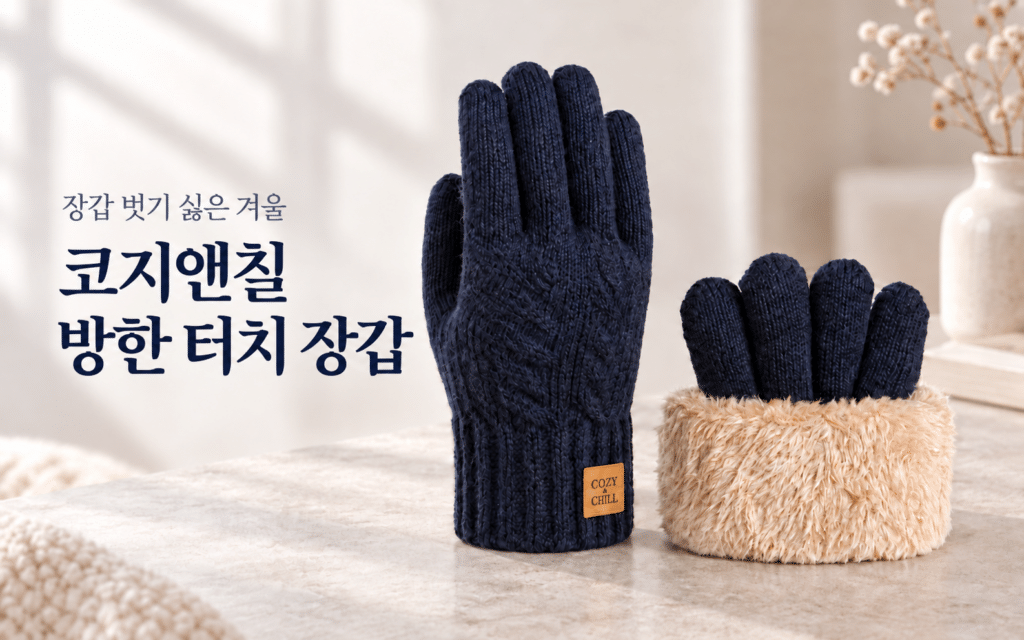 찬바람 부는 날에도 휴대폰은 꺼내야 하니까｜코지앤칠 방한 터치 장갑 제품 이미지